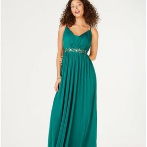 Teeze Me Juniors' Beaded Grecian Gown